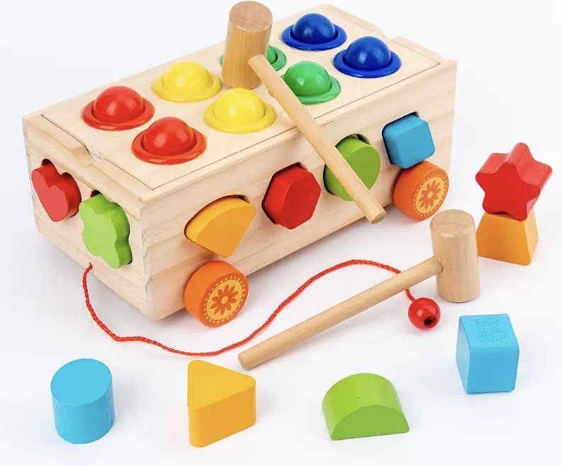 Wooden Shape Sorter & Hammer Toy