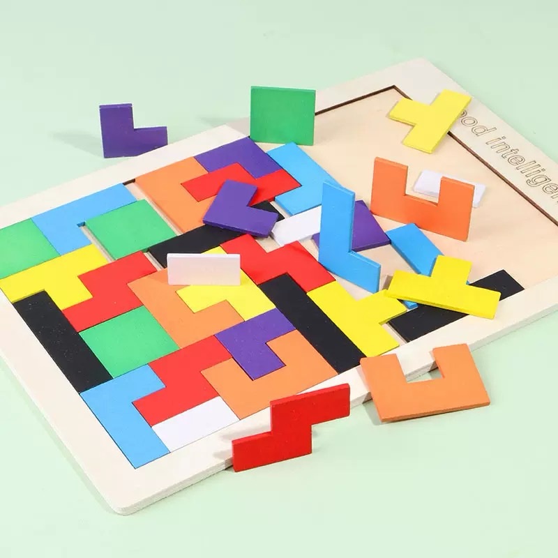 Wooden Tetris Puzzle - Image 2