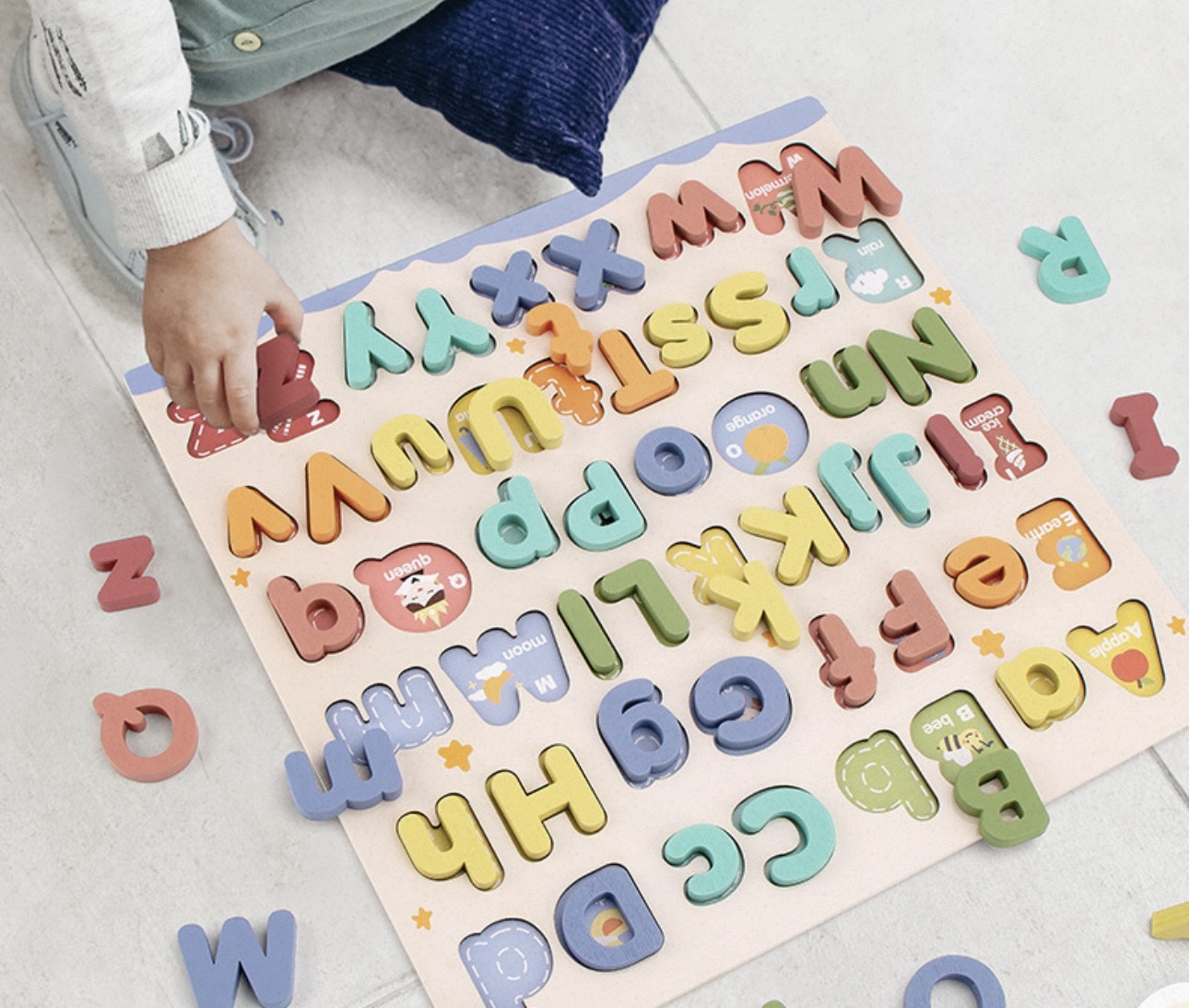Wooden Uppercase & Lowercase Alphabet Board - Image 2